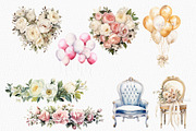 Boho Watercolor Wedding Clipart, a Decorative Illustration by OKArtHub (Thumbnail 8 of 12)