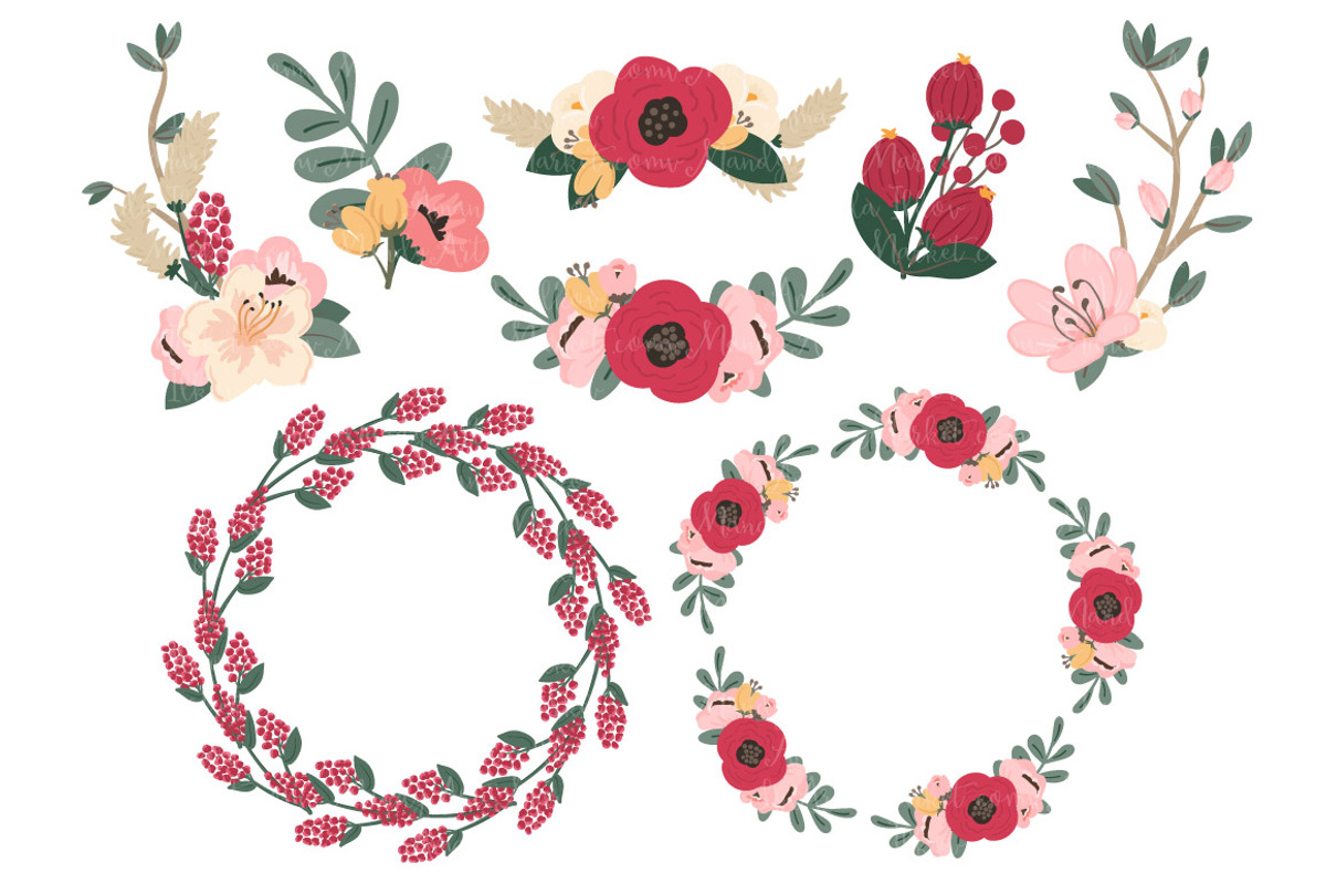 Floral Vector Wreaths in Rose Garden, an Illustration by Amanda Ilkov (Photo 4 of 4)