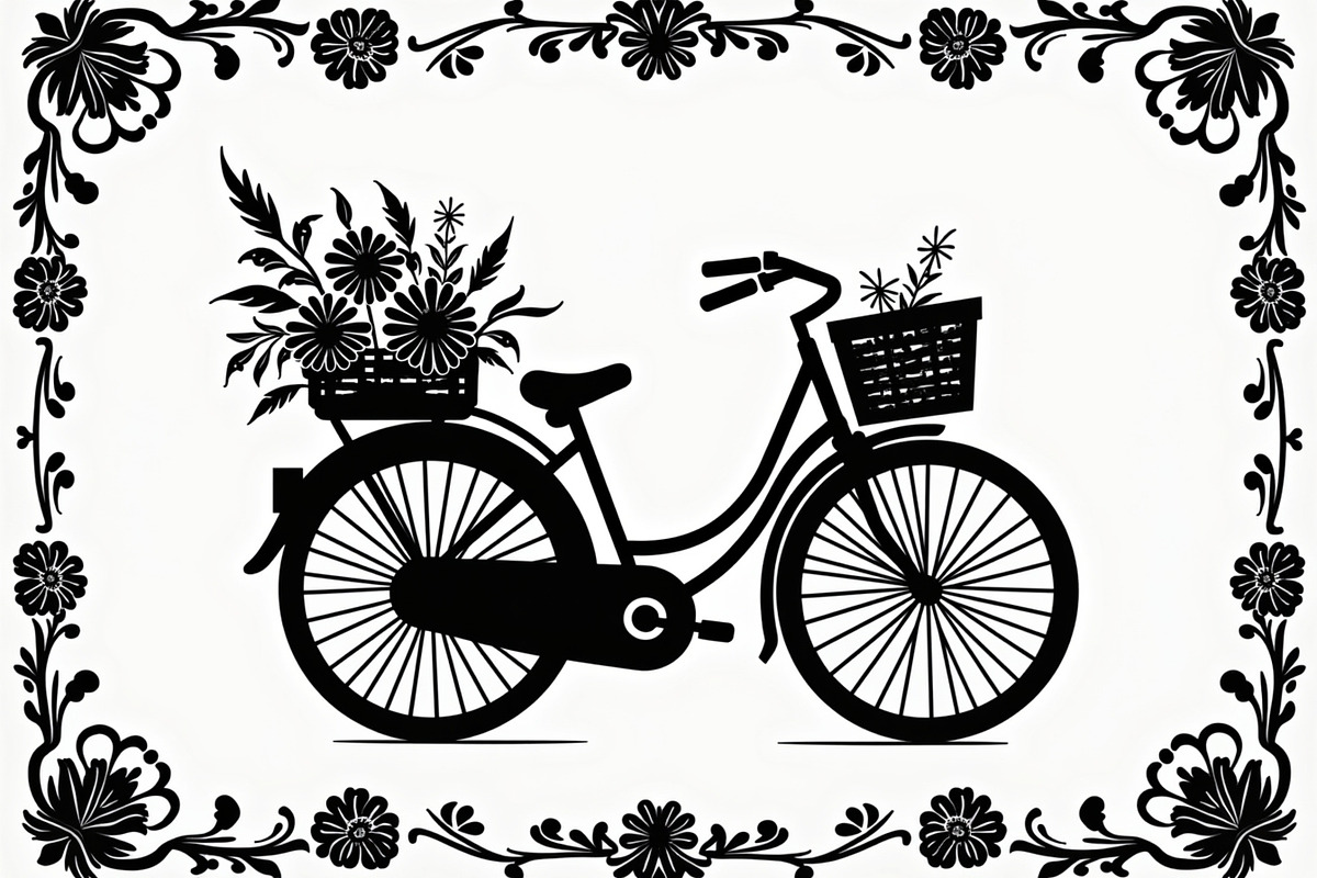 Charming Bicycle with Flowers, an Illustration by Amazin_art (Photo 18 of 21)