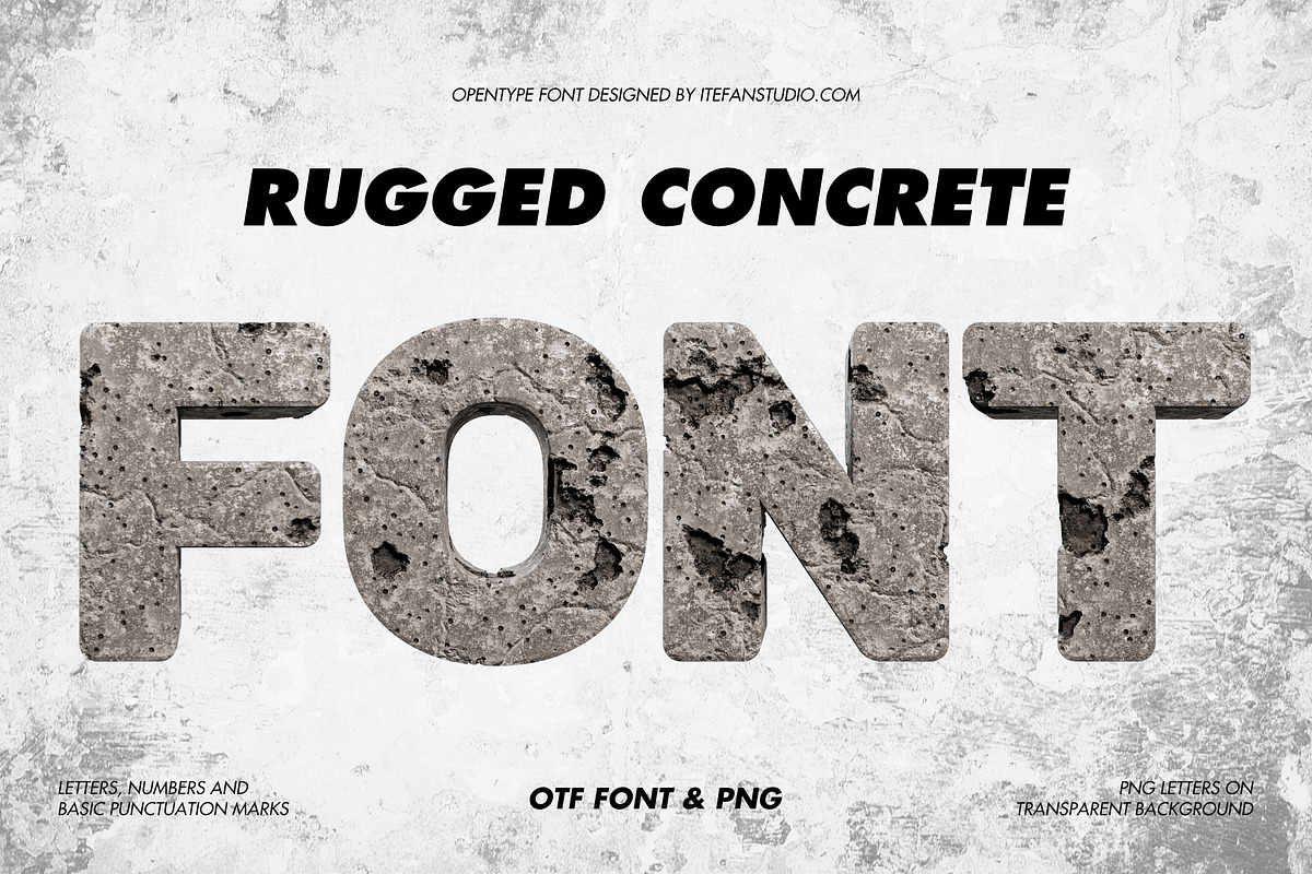 Rugged Concrete Font, a Sans Serif Font by itefan Studio (Photo 1 of 5)