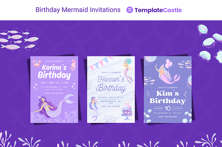 Mermaid Birthday Invitations