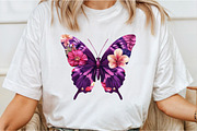 Purple Watercolor Flower Butterfly P, an Illustration by Libby Wishes (Thumbnail 5 of 6)