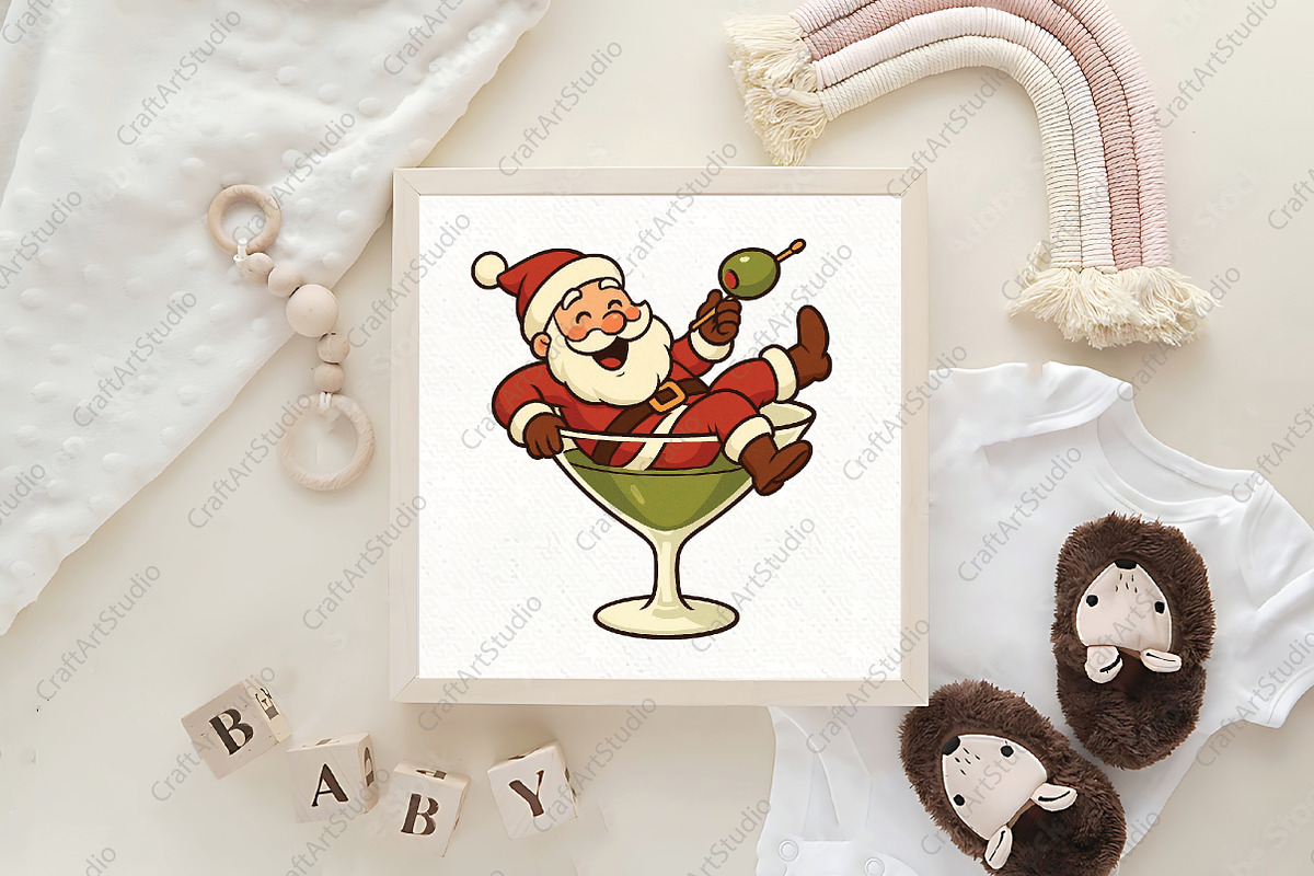 Santa Martini Christmas Martini PNG, an Illustration by CraftArtStudio (Photo 4 of 4)
