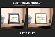 Certificate Mockup - 4 PSD Files, a Merchandise Mockup by Muhazdinata (Thumbnail 1 of 9)