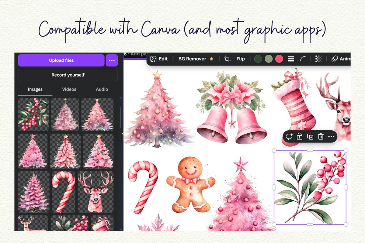 Coquette Pink Christmas Clipart, an Object Graphic by Anna Design Studio (Photo 6 of 8)