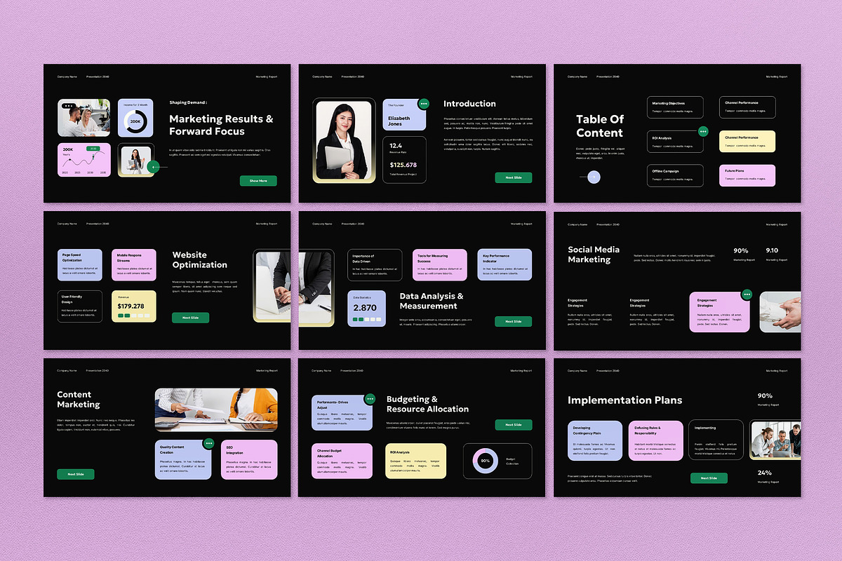 Black Marketing Report Keynote, a Presentation Template by graphicook (Photo 2 of 4)