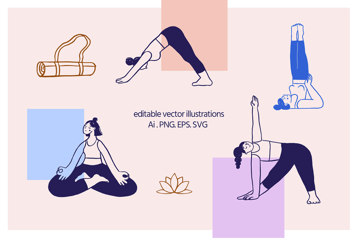 Yoga Time - illustrations & graphics, a Graphic by Marish (Photo 9 of 9)