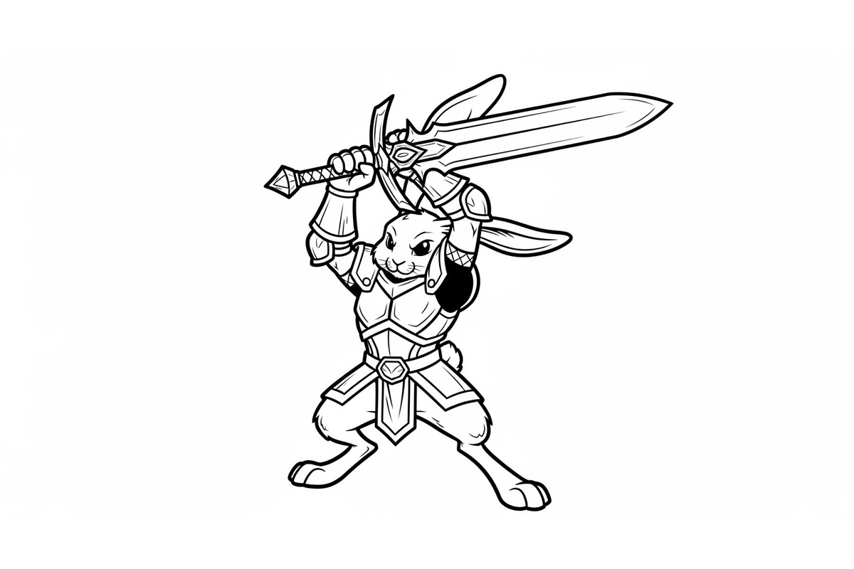 Warrior Bunny Knight Silhouette, an Illustration by jahid234 (Photo 25 of 49)