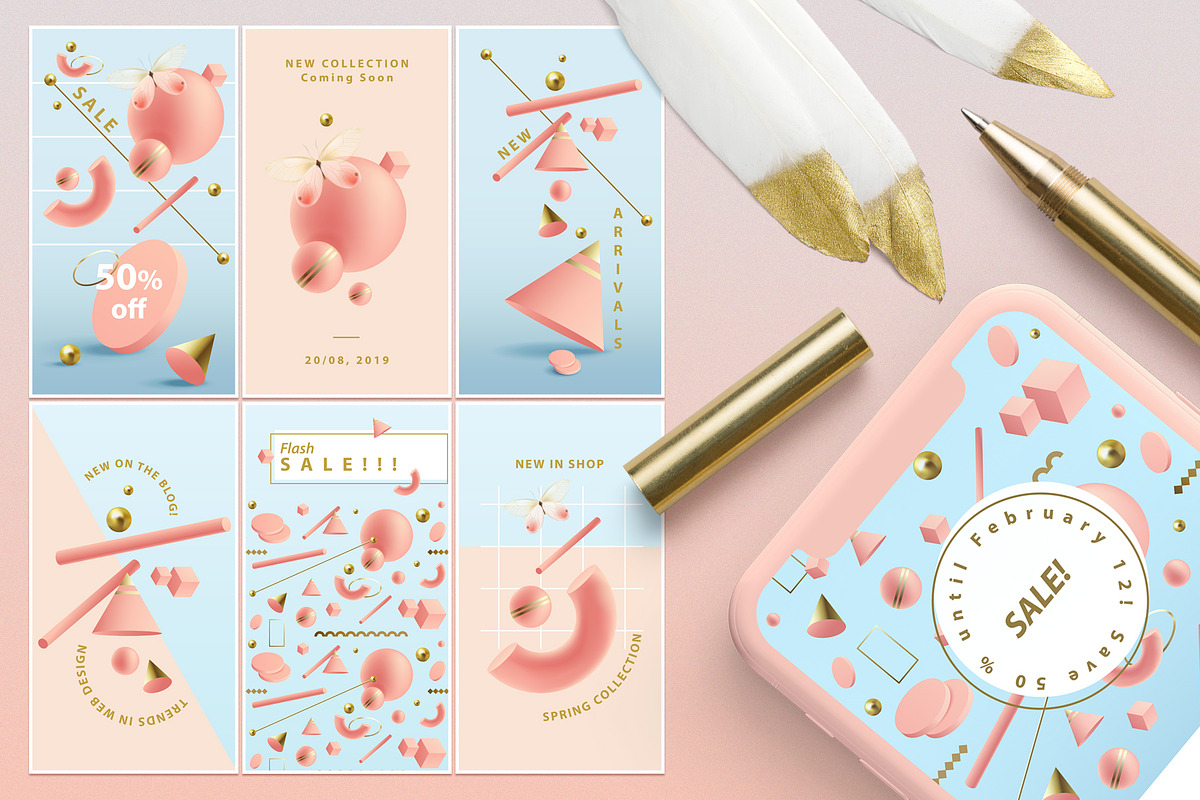 Illusion-Instagram Posts and Stories, a Social Media Template by Polar Vectors (Photo 1 of 20)