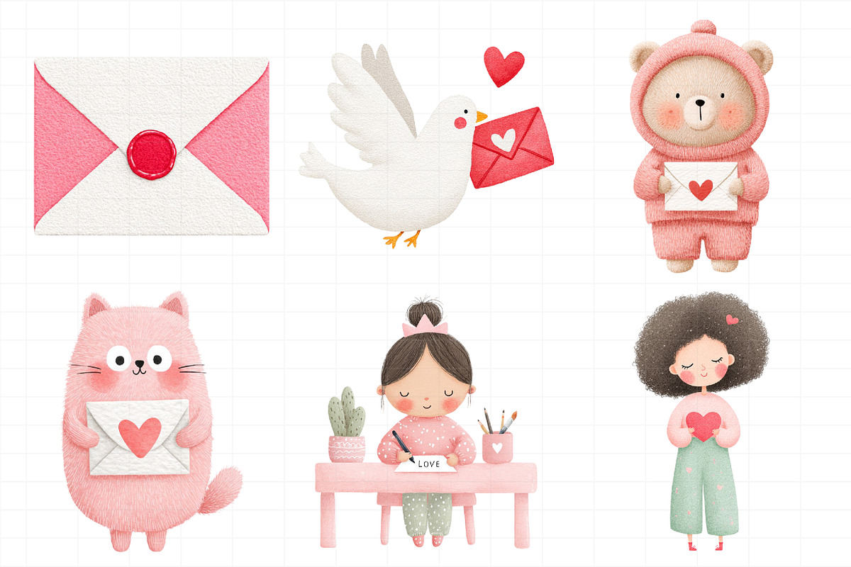 Valentines Mail & Letter Clipart, an Illustration by Daily.Designs (Photo 4 of 5)