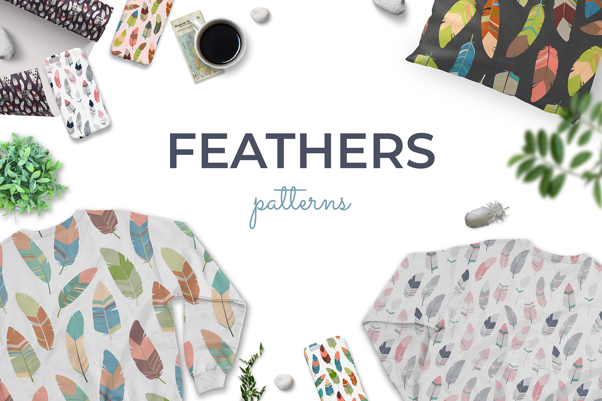 Feathers. Patterns, a Pattern Graphic by helgascandinavus (Photo 1 of 6)