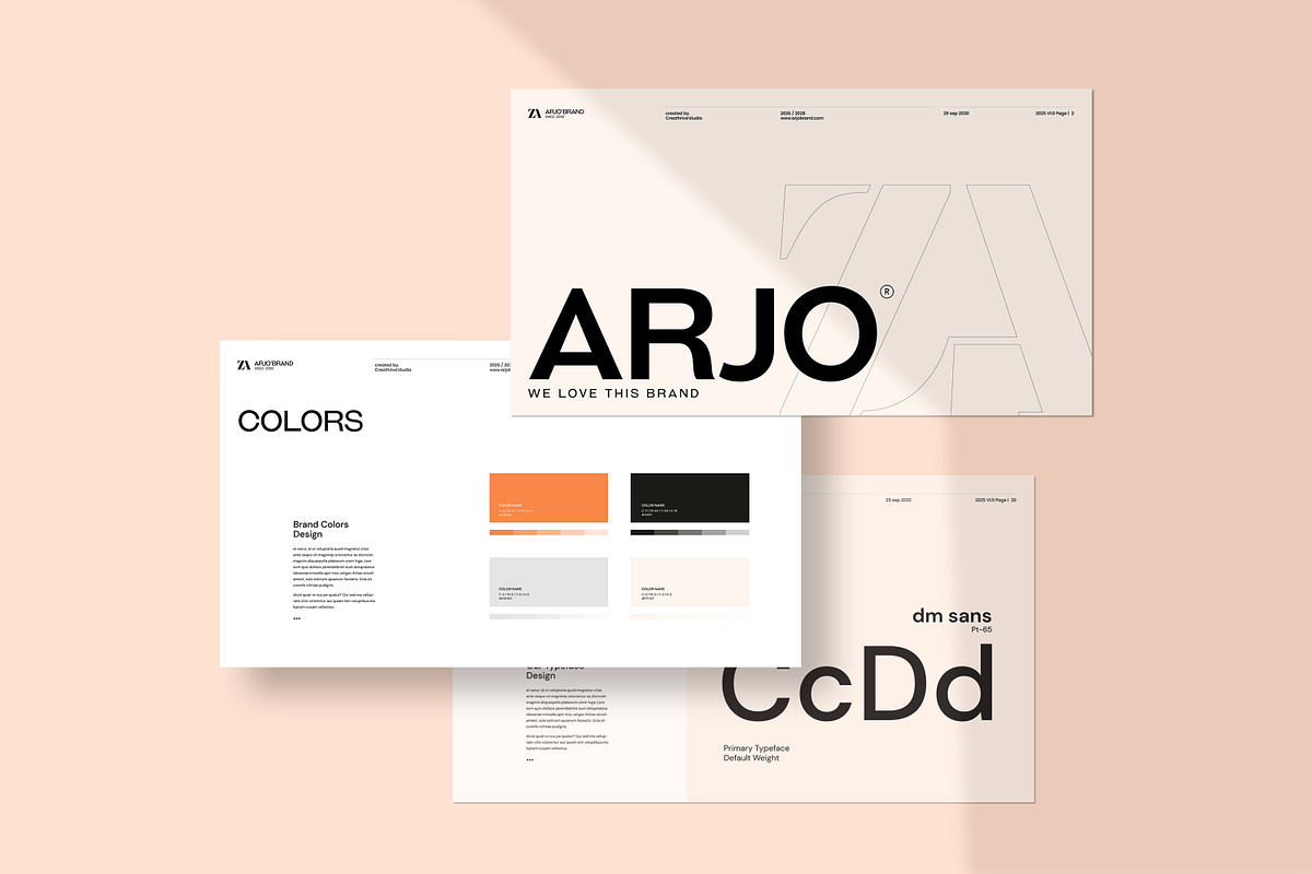 ARJO | Brand Guidelines Canva, a Presentation Template by creathrivestudio (Photo 5 of 13)