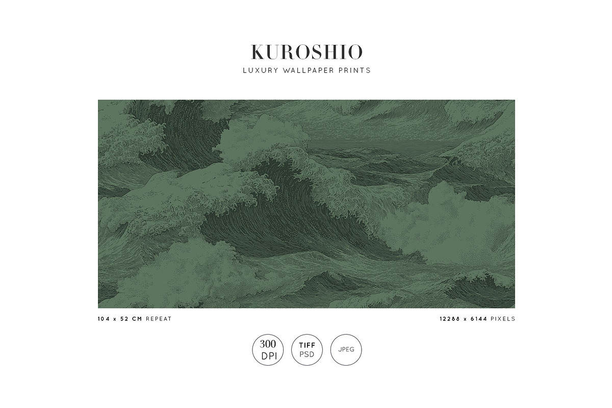 Kuroshio | Japandi Wallpaper Print., a Wallpaper Graphic by TSTUDIO (Photo 2 of 8)