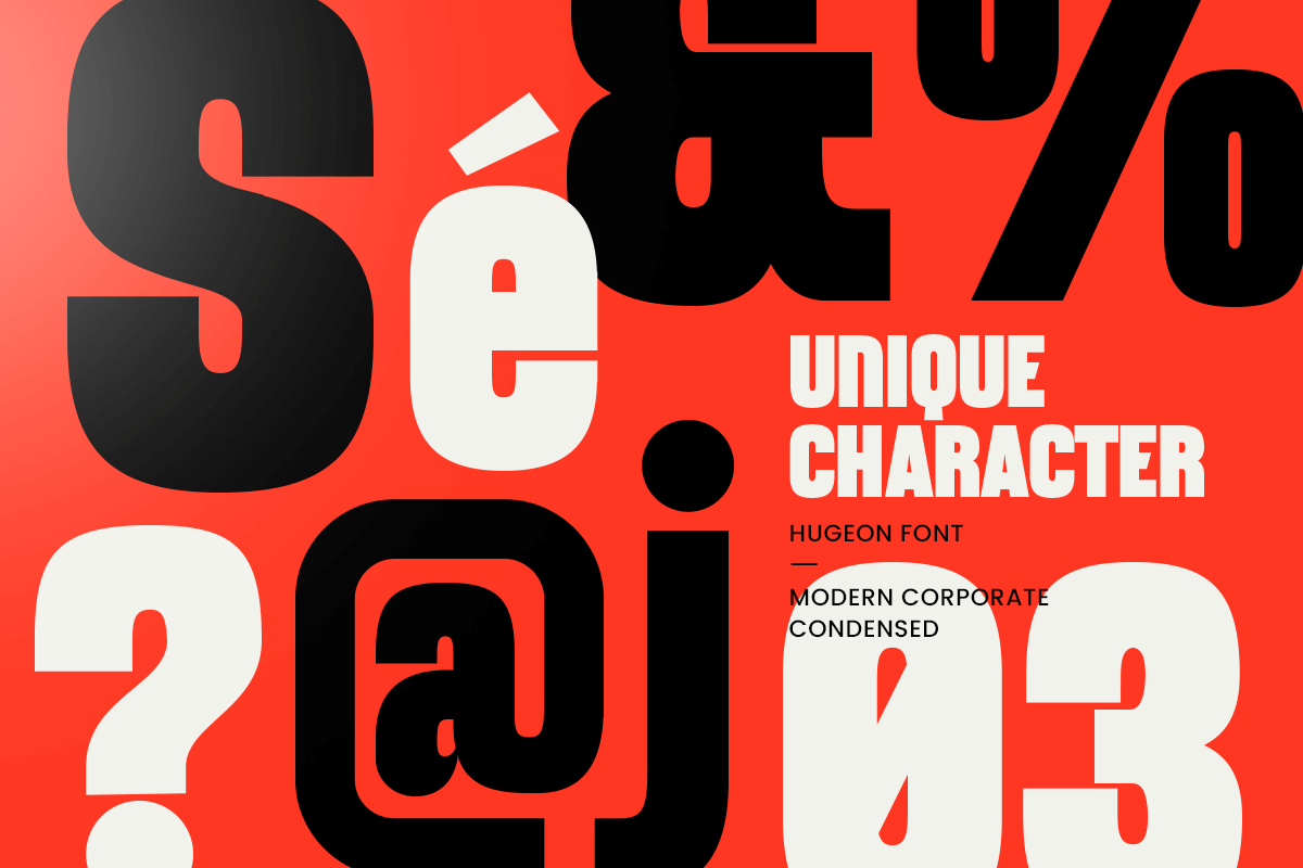 Hugeon - Modern Condensed Font, a Sans Serif Font by TokoPress (Photo 6 of 12)