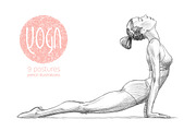 Sketchy yoga poses illustration set, an Illustration by RasterBird (Thumbnail 1 of 12)