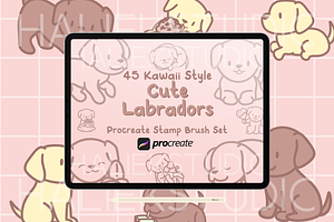 Cute Labradors Procreate Stamp Brush