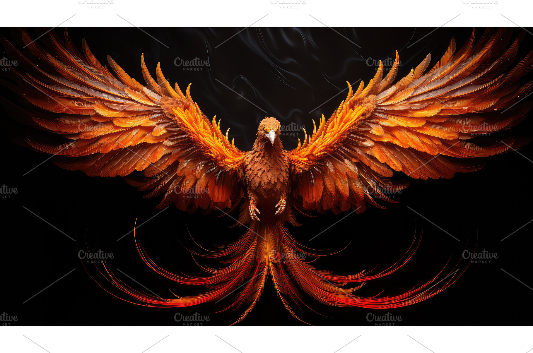 mythical fire phoenix ai generated, an Animal Photo by pikepicture