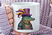 Mardi Gras Alligator Sublimation PNG, an Illustration by Black Bird Studio (Thumbnail 3 of 3)