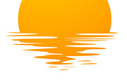 Orange Sunset Or Sundown With Birds, a Seasonal Illustration by Black White Mouse Design (Thumbnail 3 of 3)
