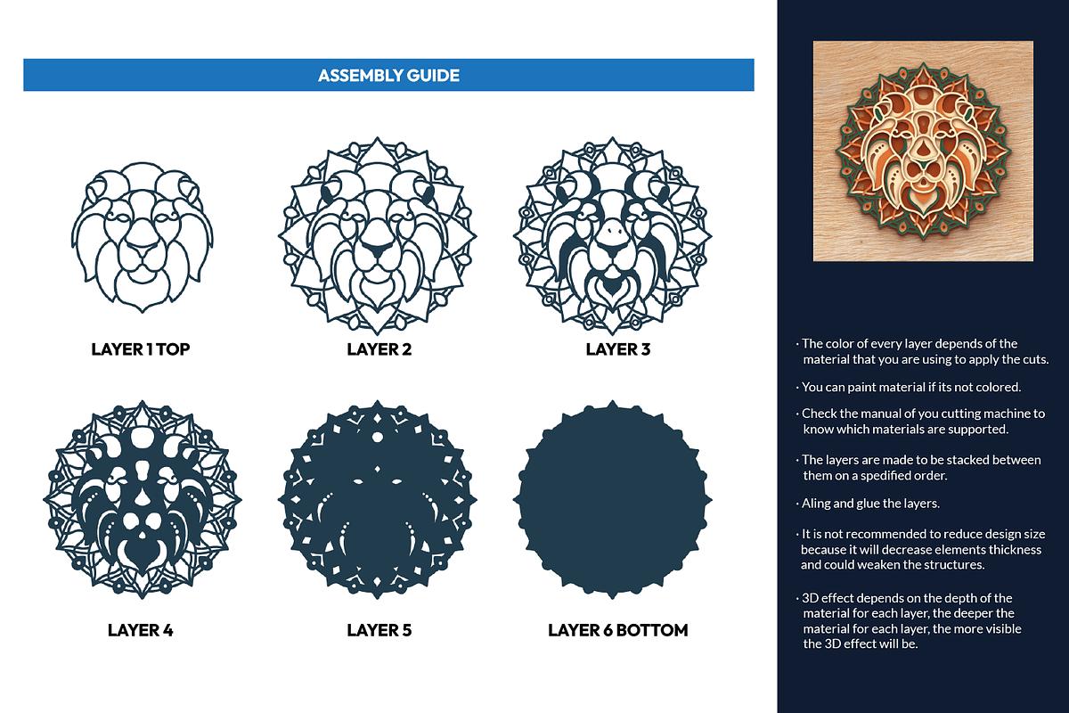 10 Animal Mandalas Set - Laser cut, an Object Graphic by Arshad Ali (Photo 4 of 22)