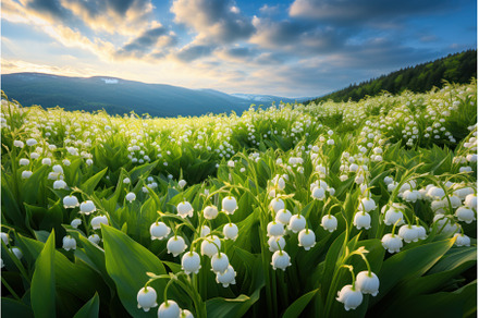 Picturesque Lily valley blooming, a Nature Photo by Ylivdesign