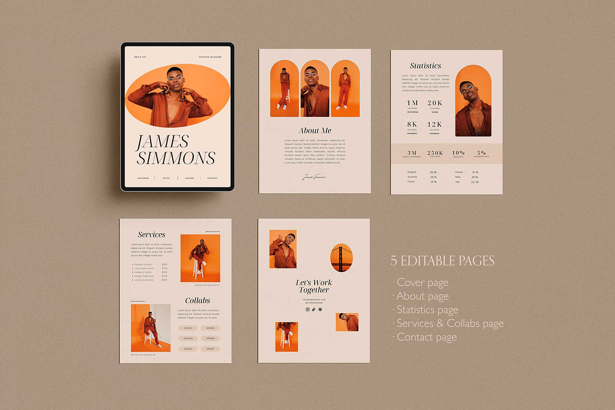 Influencer Media Kit Canva Template, a Templates & Theme by Sierra Creative Studio (Photo 4 of 7)