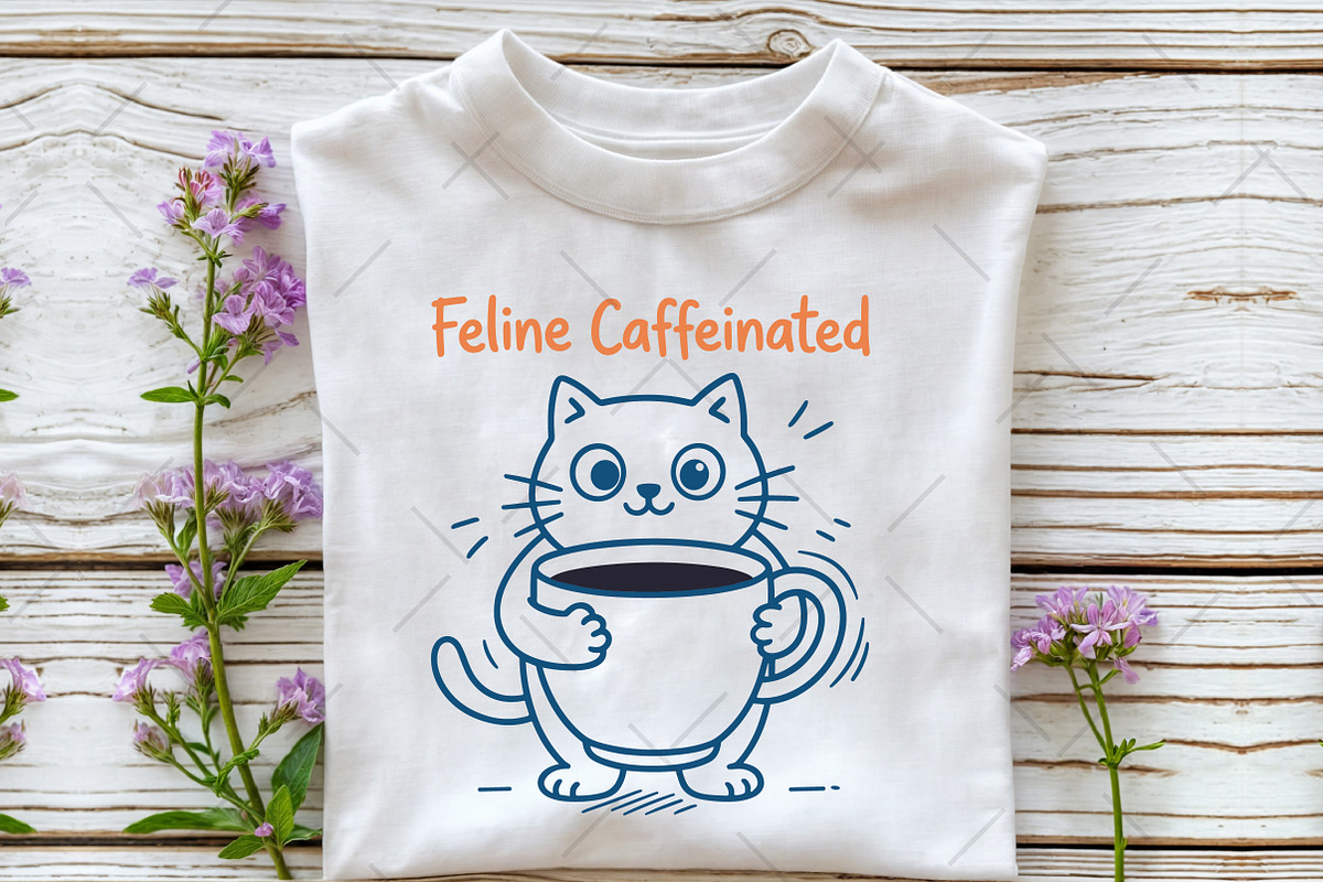 Cat and Coffee Line Art SVG Bundle, an Illustration by OK Design (Photo 5 of 5)