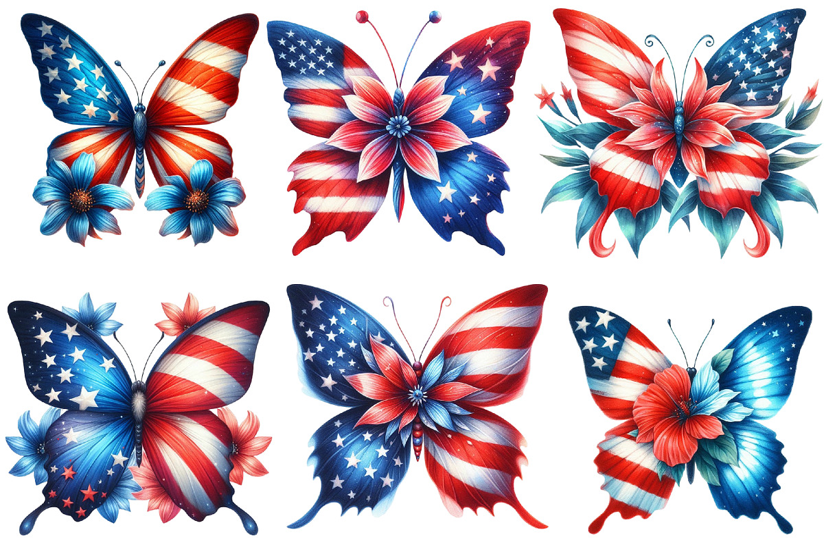 4th of July butterfly Clipart, an Illustration by Designworld (Photo 4 of 6)