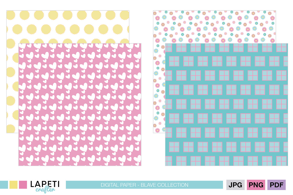 Spring Pastel Digital Paper Pack, a Pattern Graphic by Lapeticrafter (Photo 4 of 5)