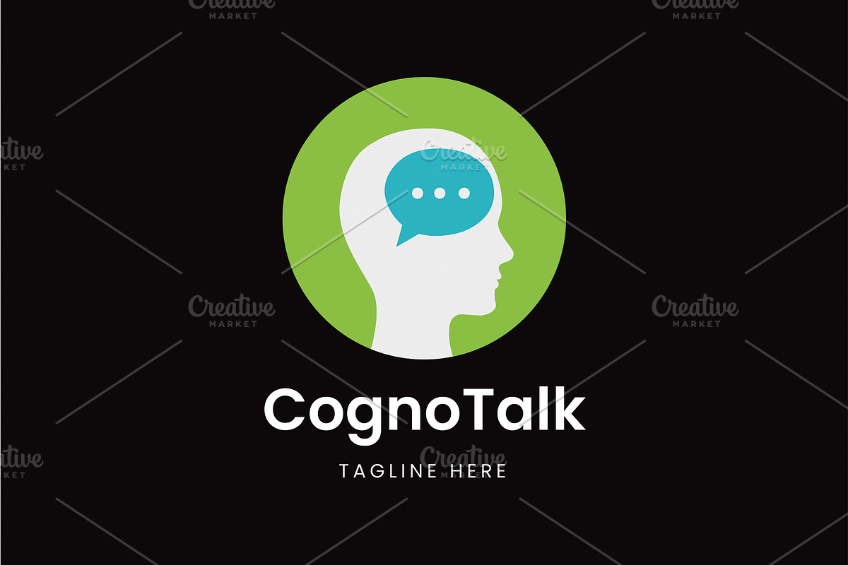 Mind and Speech Bubble Logo Design, a Branding & Logo Template by Walldecorated