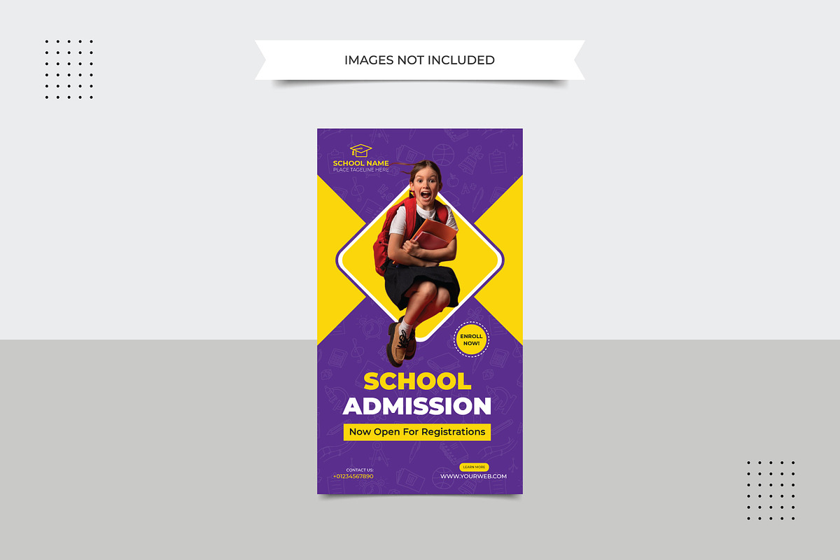 School Admission Banner, a Social Media Template by taieefbakshi (Photo 2 of 3)