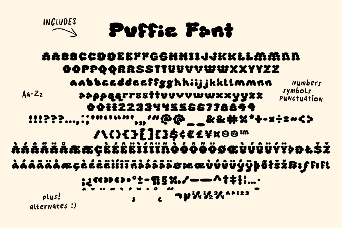 Puffie - Unique Bubble Font, a Font by Studio Funshop by Kelli (Photo 11 of 12)