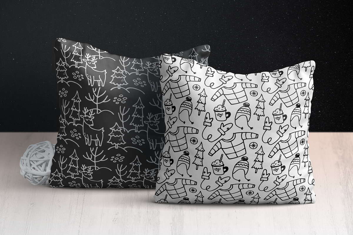 Winter Doodle Patterns set, a Pattern Graphic by Ekaterina Goncharova (Photo 4 of 7)