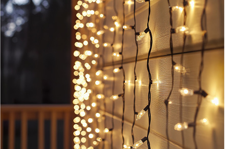 Twinkling string lights illuminate, a Holiday Photo by Lermont51