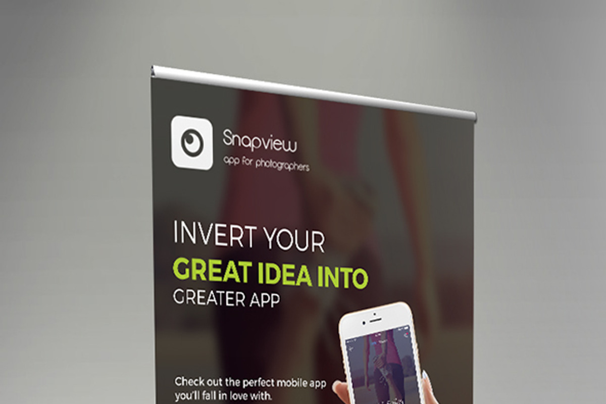 Mobile App Roll-Up Banner, a Flyer Template by ThemeDevisers (Photo 2 of 4)