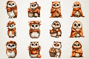 Cute Autumn Owl PNG Clipart, an Animal Illustration by RobertsArt (Thumbnail 2 of 7)