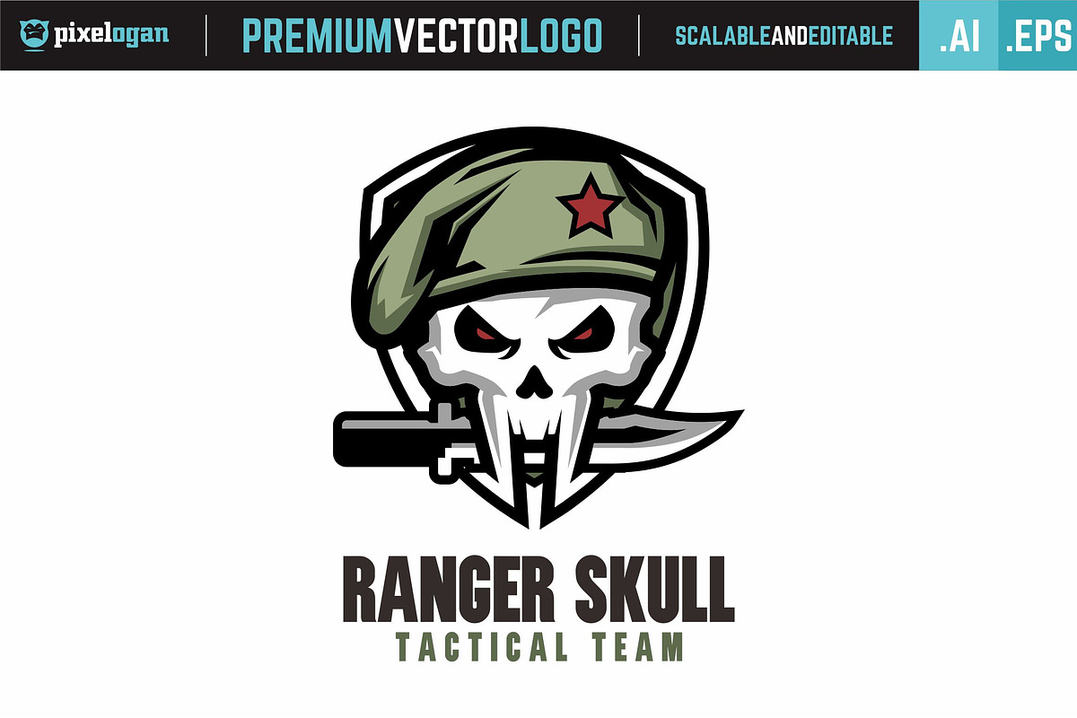 Ranger Skull Logo, a Branding & Logo Template by pixelogan (Photo 1 of 3)