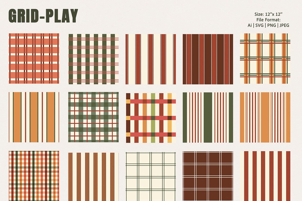 Autumn Plaid & Stripe Patterns, a Pattern Graphic by Essentially Nomadic (Photo 10 of 12)