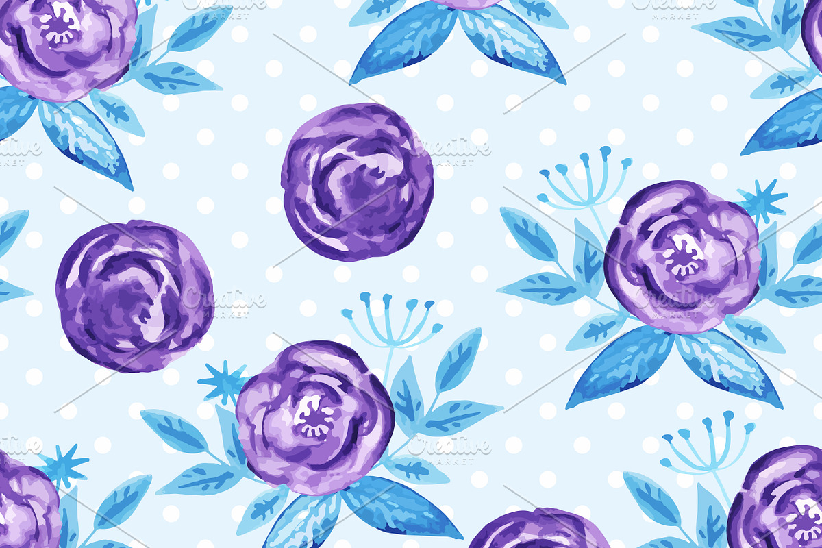 Watercolor Seamless Patterns, a Pattern Graphic by alexmakarova (Photo 4 of 5)