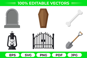 Graveyard Elements Vector Pack
