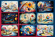 Abstractions in Wassily Kandinsky, a Decorative Illustration by KENO Mascots (Thumbnail 2 of 5)