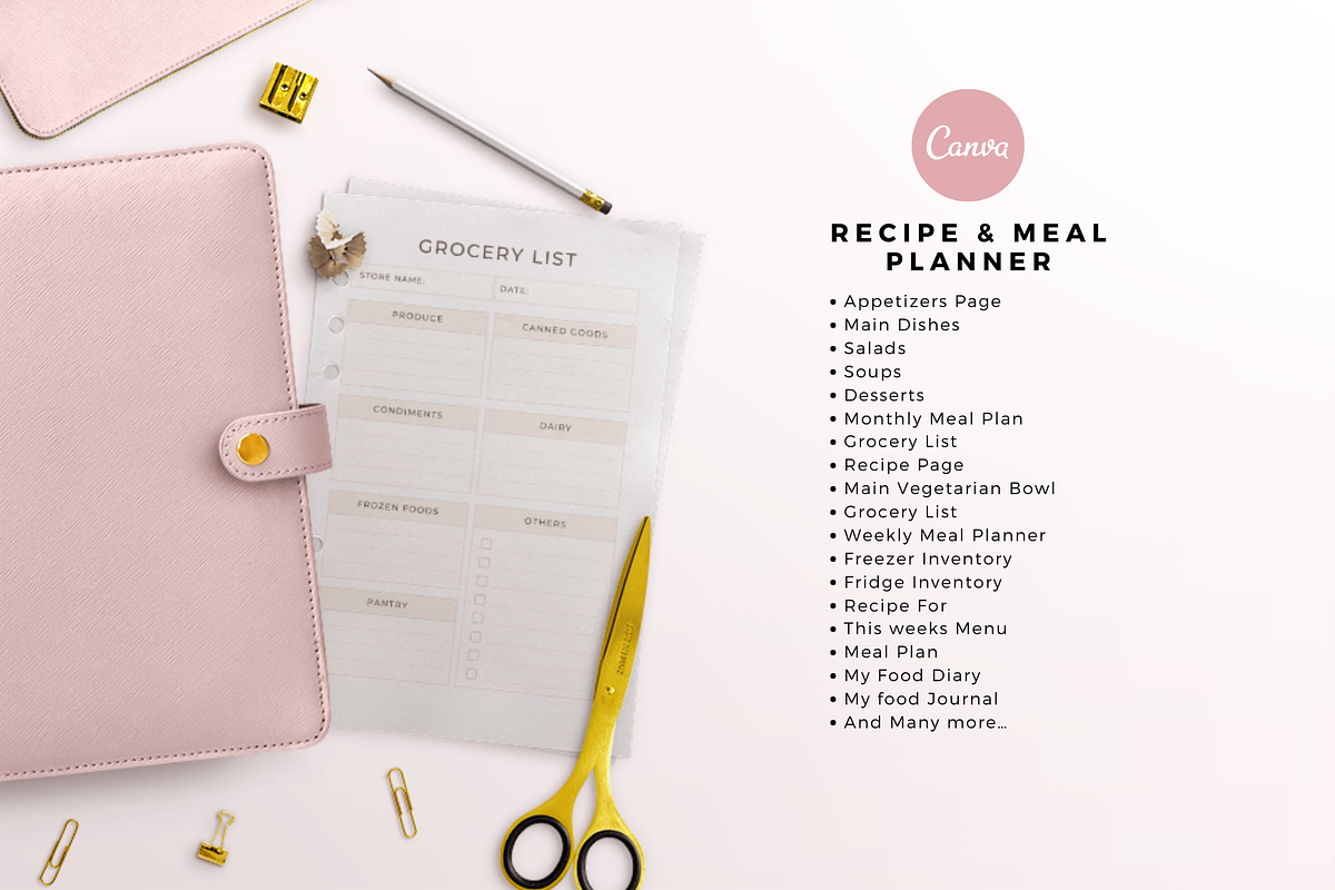 Recipe and Meal Planner Canva, a Magazine Template by The Blog Creative (Photo 3 of 7)
