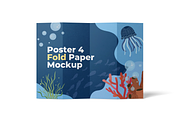 Fold Paper Poster Mockup Set, a Books & Magazine Mockup by DSNA Mockup (Thumbnail 5 of 5)