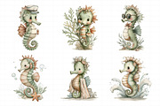 Summer Funny Seahorse Clipart, an Illustration by Daily.Designs (Thumbnail 3 of 8)