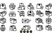 Shipping And Delivery Icon Set, an Illustration by designvectx (Thumbnail 3 of 3)