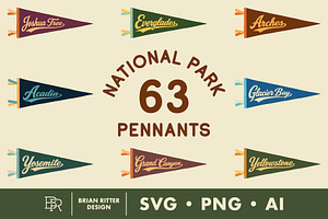 National Park Pennants, an Object Graphic by Brian Ritter Design