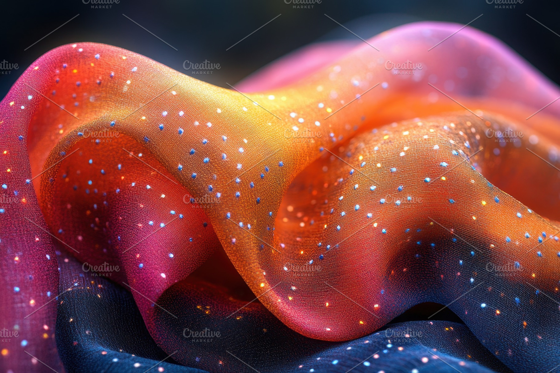 Vibrant silk fabric with shimmering, a Photo by Tanuart