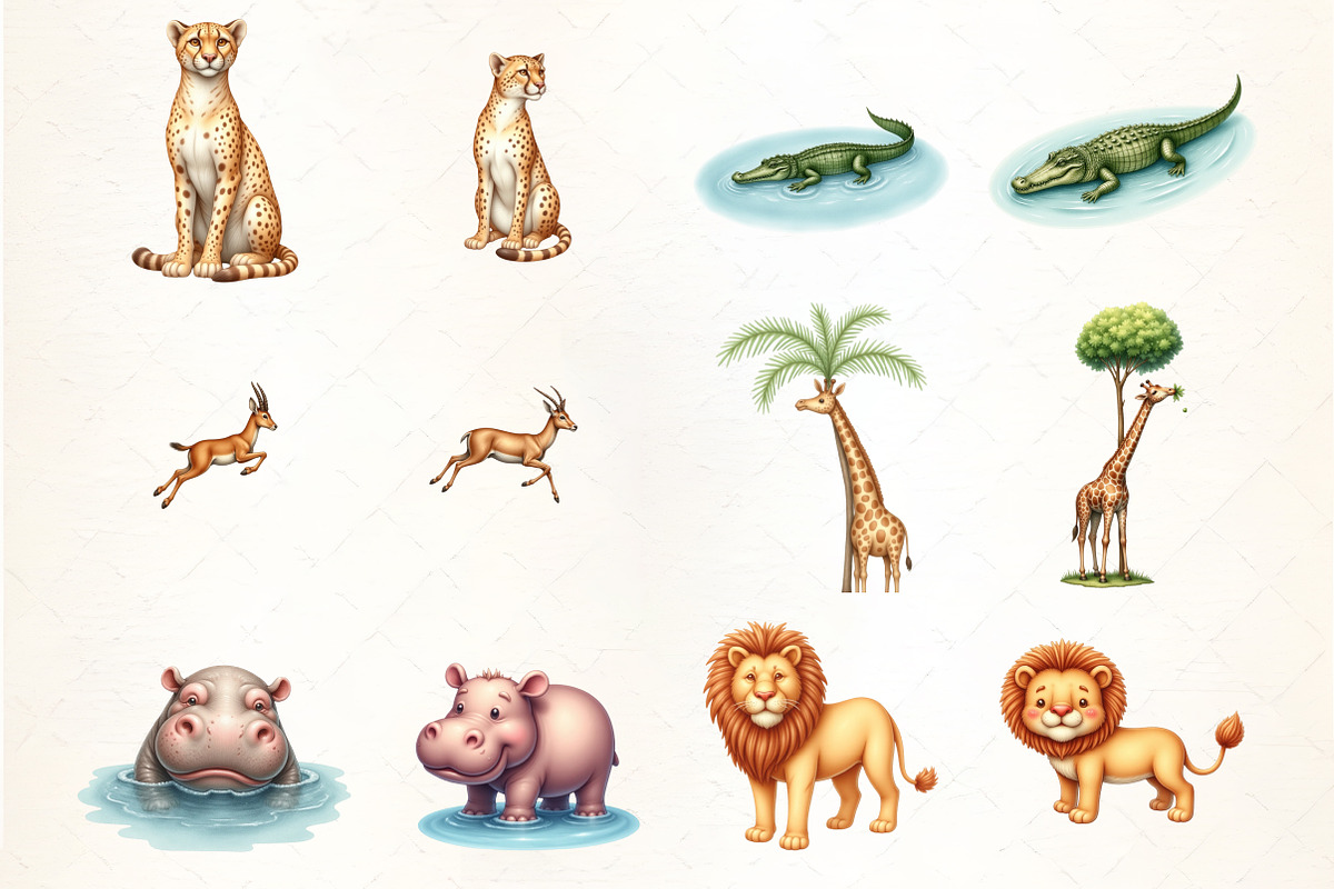 Wild Animals of Africa Clipart, an Illustration by CrexoraLab (Photo 2 of 5)