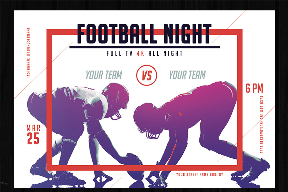 American Football Super Bowl Flyer, a Flyer Template by GraphicDiamonds (Photo 6 of 6)