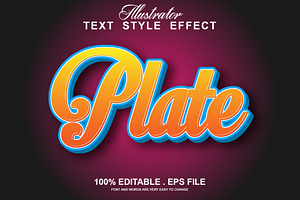 Plate Text Effect Editable